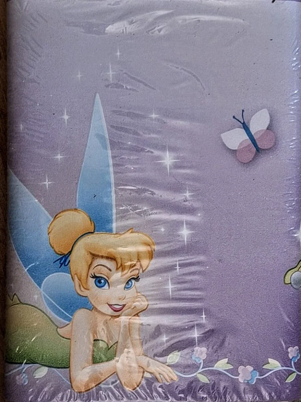 2 Vintage Disney Tinkerbell 7” Pre-pasted Wallpaper Border Rolls Lavendar 5Yrds